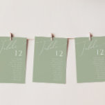Whimsical Script | Sage Green Table Number Chart<br><div class="desc">Introducing our stunning whimsical script | sage green table number chart perfect for your simple modern boho spring celebration. Our elegant design includes a vibrant bright, pastel colour palette with a vintage chic calligraphy script. Whether you prefer a minimalist or classic style, our unique editable product offers luxury and elegance,...</div>