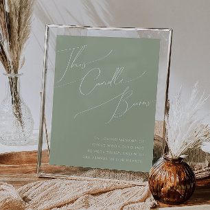 Whimsical Script   Sage Green This Candle Burns Poster