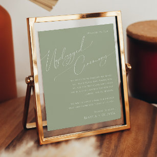 Whimsical Script   Sage Green Unplugged Ceremony Poster