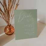 Whimsical Script | Sage Green Wedding Drinks Menu Pedestal Sign<br><div class="desc">Introducing our stunning whimsical script | sage green wedding drinks menu pedestal sign perfect for your simple modern boho spring celebration. Our elegant design includes a vibrant bright, pastel colour palette with a vintage chic calligraphy script. Whether you prefer a minimalist or classic style, our unique editable product offers luxury...</div>
