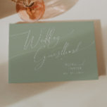 Whimsical Script | Sage Green Wedding Guestbook<br><div class="desc">Introducing our stunning whimsical script | sage green wedding guestbook perfect for your simple modern boho spring celebration. Our elegant design includes a vibrant bright, pastel colour palette with a vintage chic calligraphy script. Whether you prefer a minimalist or classic style, our unique editable product offers luxury and elegance, perfect...</div>