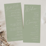 Whimsical Script | Sage Green Wedding Program Programme<br><div class="desc">Introducing our stunning whimsical script | sage green wedding program perfect for your simple modern boho spring celebration. Our elegant design includes a vibrant bright, pastel colour palette with a vintage chic calligraphy script. Whether you prefer a minimalist or classic style, our unique editable product offers luxury and elegance, perfect...</div>
