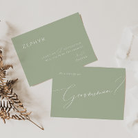 Whimsical Script | Sage Groomsman Proposal Card