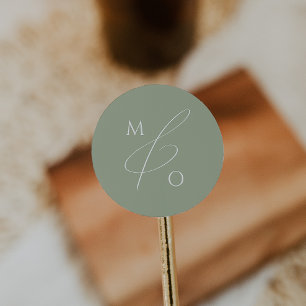 Whimsical Script   Sage Monogram Envelope Seal