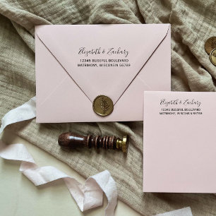 Whimsical Script Wedding Return Address Rubber Stamp