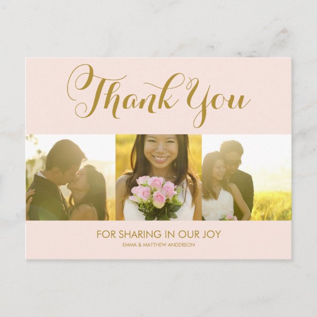 WHIMSICAL SCRIPT | WEDDING THANK YOU POSTCARD (Front)