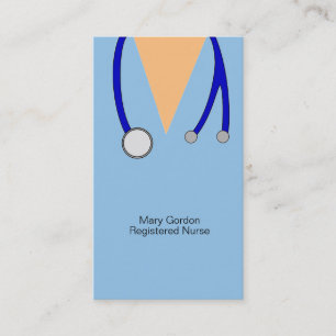 Whimsical Scrubs and Stethoscope Registered Nurse Business Card