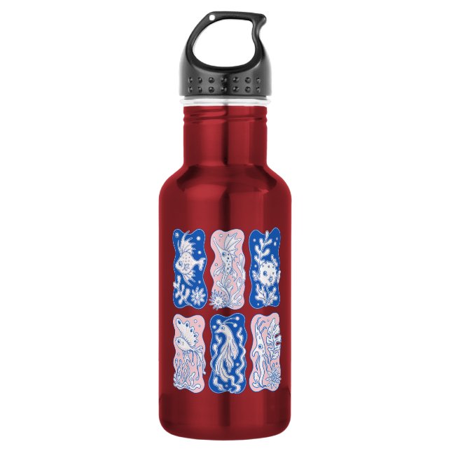 Whimsical Sea Creatures 532 Ml Water Bottle (Front)
