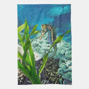 Whimsical Seahorse Tea Towel