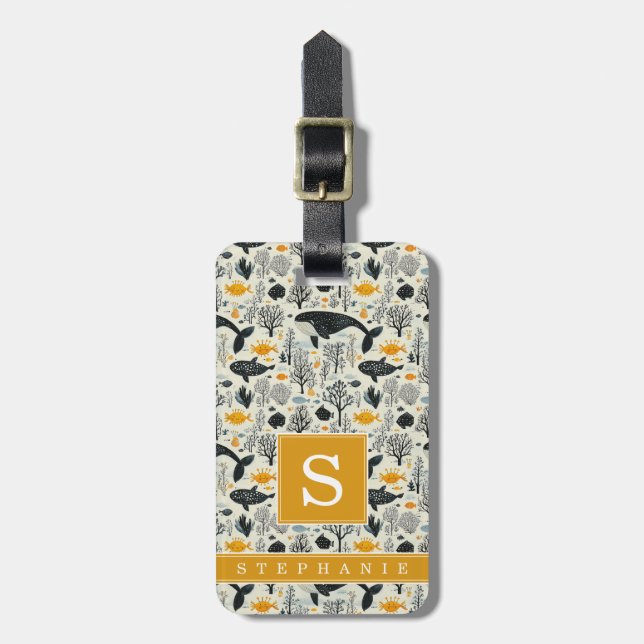 Whimsical Sealife Luggage Tag (Front Vertical)