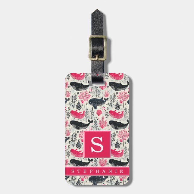 Whimsical Sealife Luggage Tag (Front Vertical)