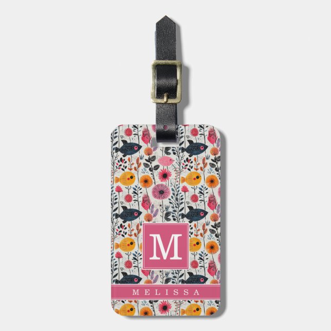 Whimsical Sealife Luggage Tag (Front Vertical)