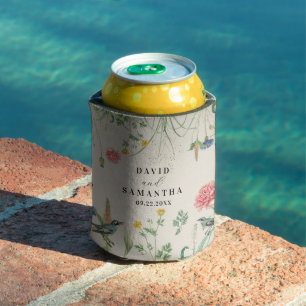 Whimsical Secret Garden Wildflowers 2 Can Cooler