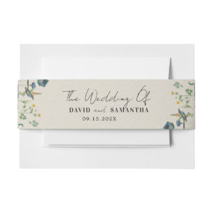 Whimsical Secret Garden Wildflowers Invitation Belly Band