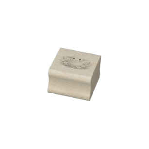 Whimsical Sheep and Wildflowers for a Charming Rubber Stamp