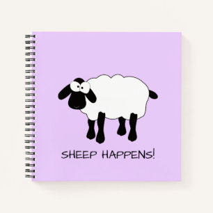 Whimsical Sheep "Sheep Happens" Notebook