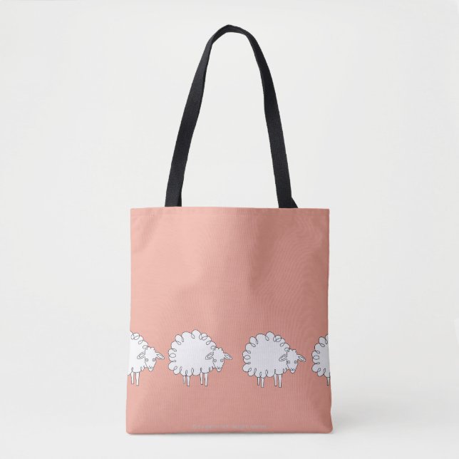 Whimsical Sheep Shoulder TOTE Bag (Front)