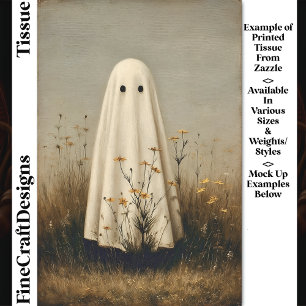 Whimsical Sheet Ghost in Wildflowers DV6 Decoupage