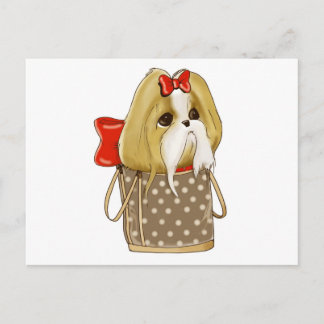 whimsical SHIH TZU DOG Postcard