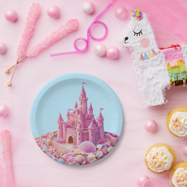 Whimsical Shoreline Castle  Paper Plate (Party)
