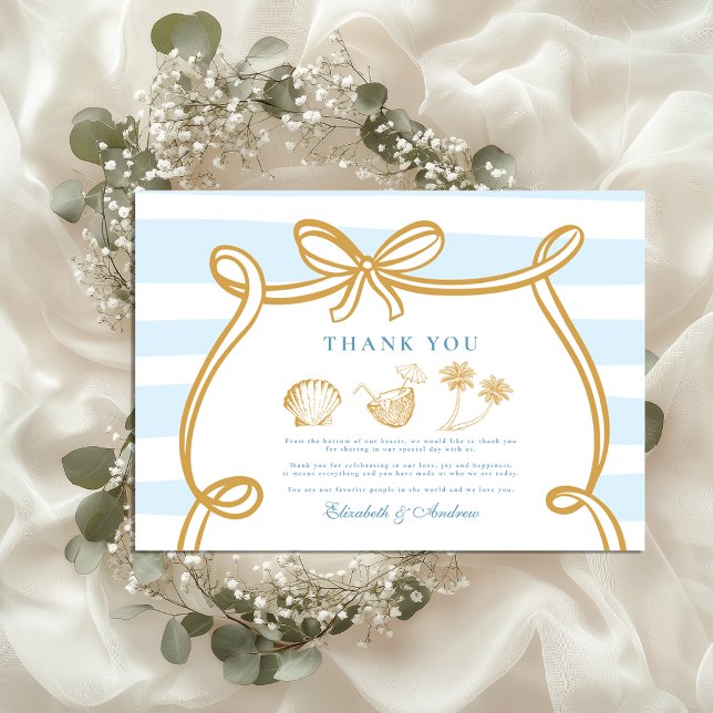 Whimsical Shoreline Wedding Thank You Card (Creator Uploaded)