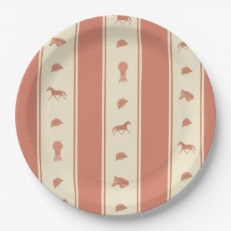 Whimsical Show Pony Horse Pattern Paper Plate