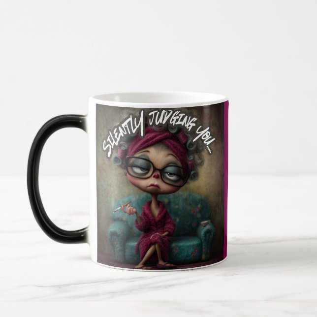 Whimsical Silently Judging You Sarcastic Magic Mug (Left)