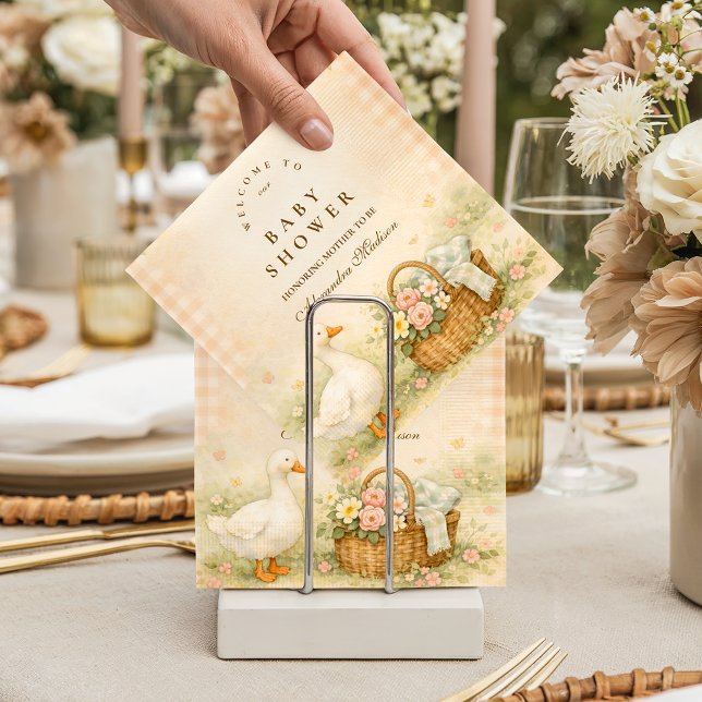 Whimsical Silly Goose Spring Baby Shower Napkin (Creator Uploaded)