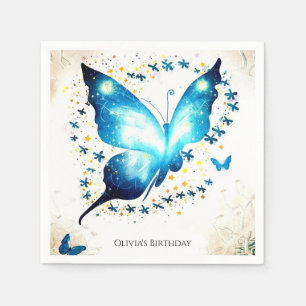 Whimsical Simple Butterfly Birthday Napkin