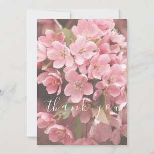 Whimsical Simple Script Pink Flat Thank You Card
