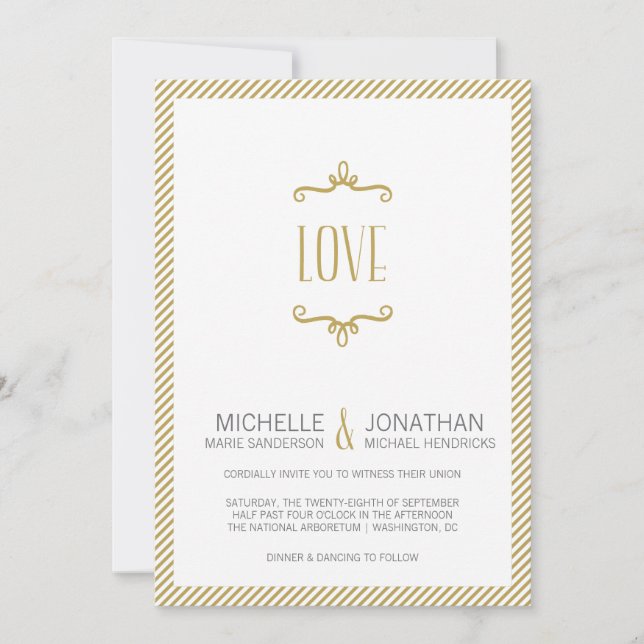 Whimsical Simple Wedding Invitation (Front)
