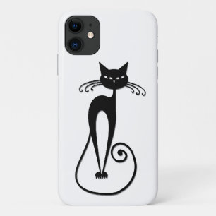 Whimsical Skinny Black Cat Case-Mate iPhone Case