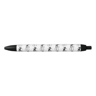 Whimsical Skinny Black Cat Ink Pen