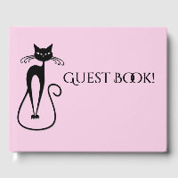 Whimsical Skinny Black Cat Pink