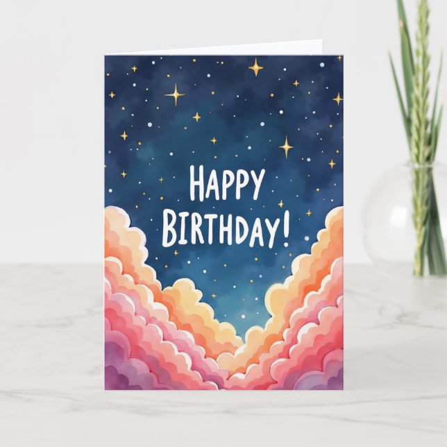 Whimsical Sky Birthday Card (Front)