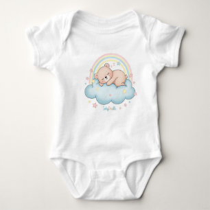 Whimsical Sleeping Bear on Cloud Baby Bodysuit