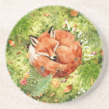 Whimsical Sleeping Fox | Forest Illustration,