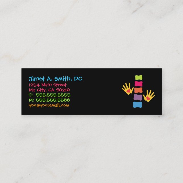 Whimsical Slim Chiropractic Business Cards (Front)