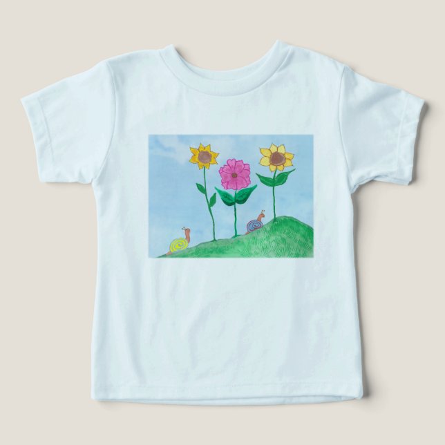 Whimsical Snails & Colourful Flowers (Design Front)