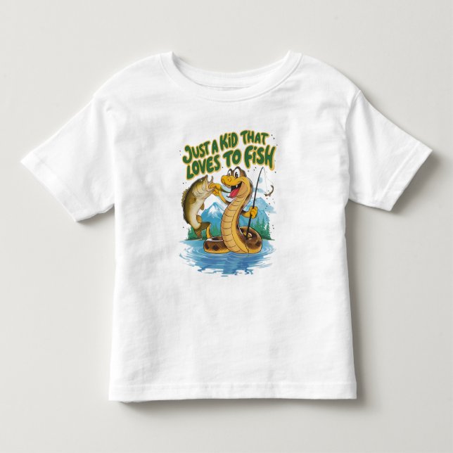 Whimsical Snake and Fish T-Shirt (Front)
