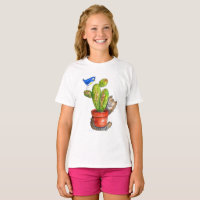 Whimsical Sneaky Cat with Cactus