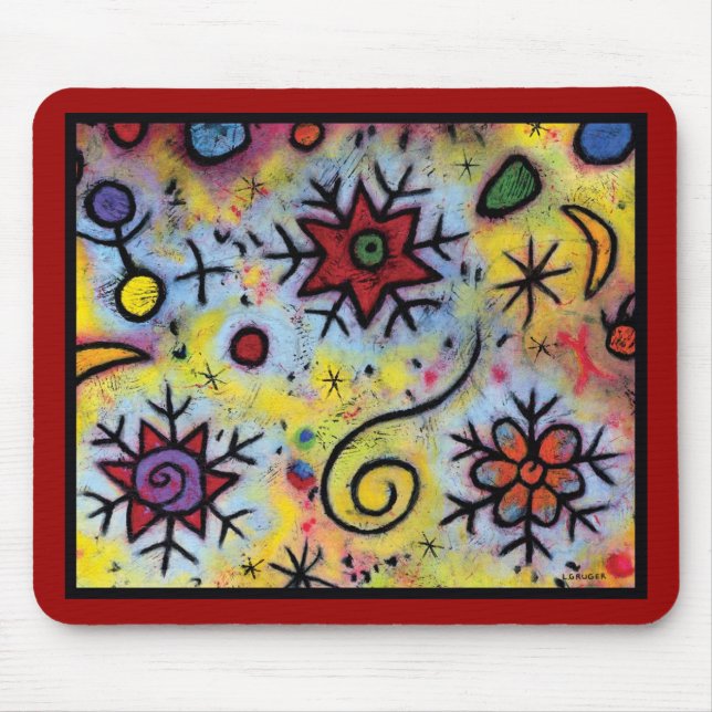 Whimsical Snowflake Mousepad - 9.25" x 7.75" (Front)
