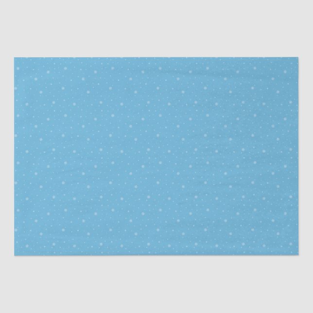 Whimsical Snowflakes Christmas Pattern in Blue Tissue Paper (Front)