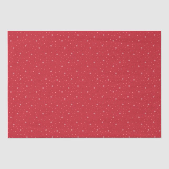 Whimsical Snowflakes Christmas Pattern in Red Tissue Paper (Front)
