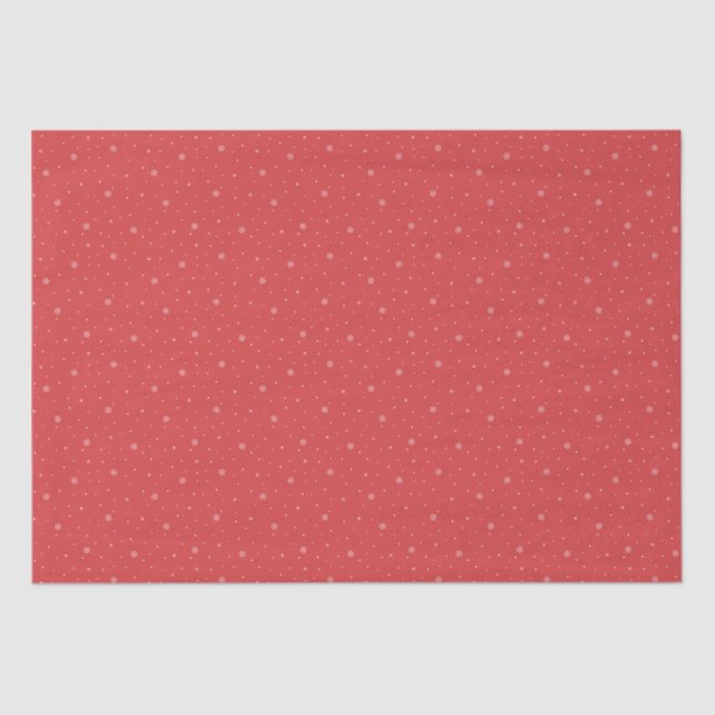Whimsical Snowflakes Retro Christmas Pattern Red Tissue Paper (Front)