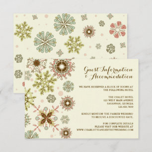 Whimsical Snowflakes Wedding Details/Accommodation Invitation