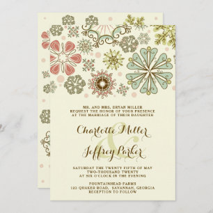 Whimsical Snowflakes Wedding Invitation