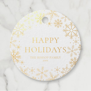 Whimsical Snowflakes Wreath Holiday Favour Tags