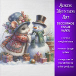 Whimsical Snowman and Christmas Mouse Decoupage Tissue Paper<br><div class="desc">Bring a bit of festive whimsy to your creations with this adorable decoupage paper showcasing a mouse decorating a snowman in a festive woodland setting. The Victorian-style clothing adds vintage charm to your holiday DIYs and nature-themed crafts. Perfect for shabby chic, rustic, or nostalgic winter projects. A wonderful blend of...</div>