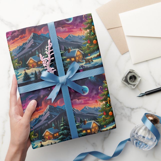 Whimsical Snowman Christmas Artwork Wrapping Paper (Gifting)